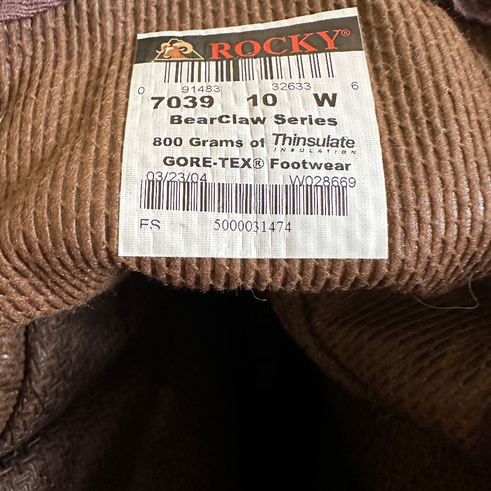 NWOT Rocky Men's Waterproof Boots (Brown, 10W) - Picture 3 of 11